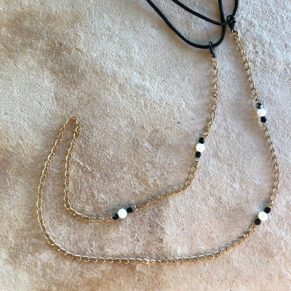 Upcycled Face Mask Lanyard Holder - Vintage Chain